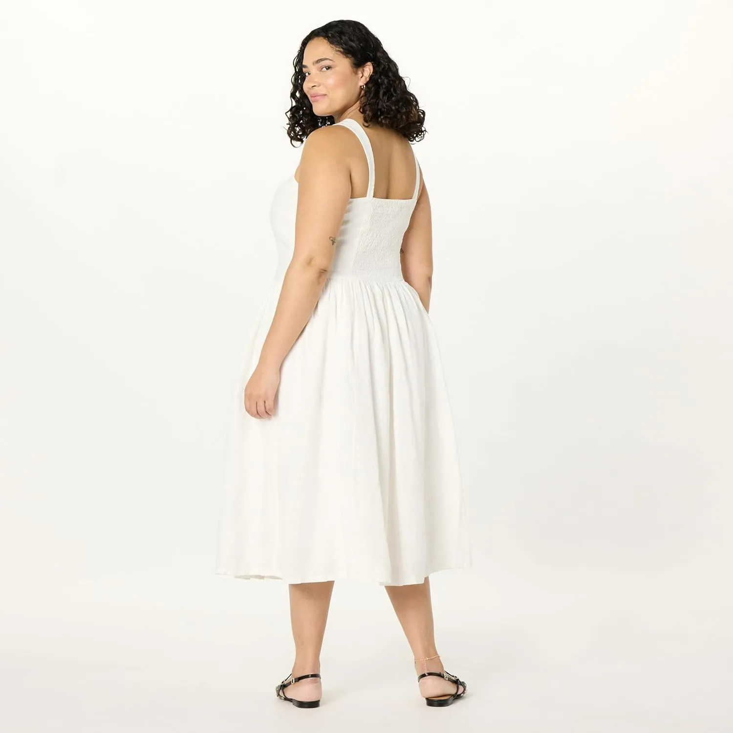 The Drop Women's Balu Feminine Shaped Waist Midi Dress