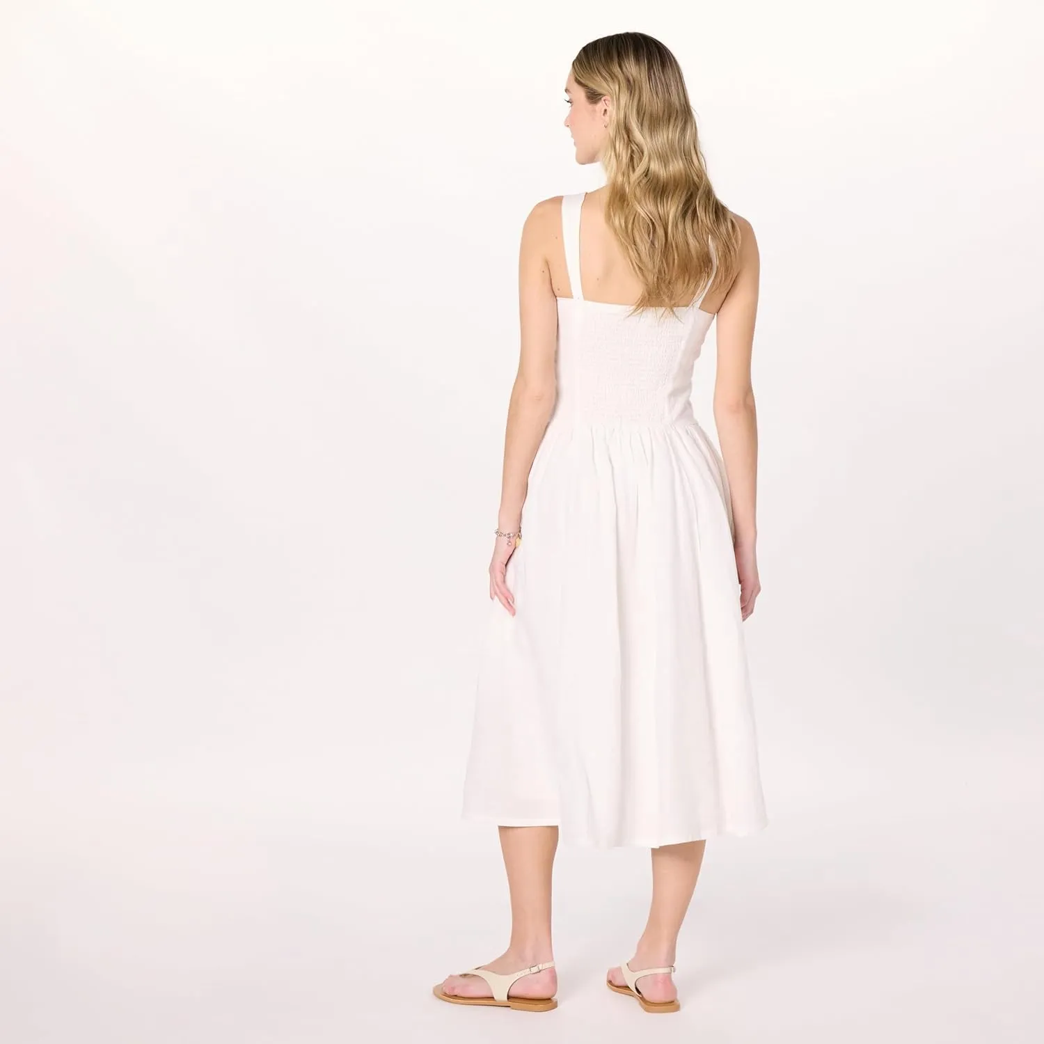 The Drop Women's Balu Feminine Shaped Waist Midi Dress