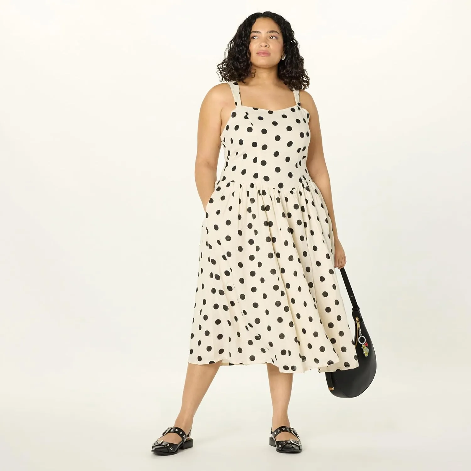 The Drop Women's Balu Feminine Shaped Waist Midi Dress