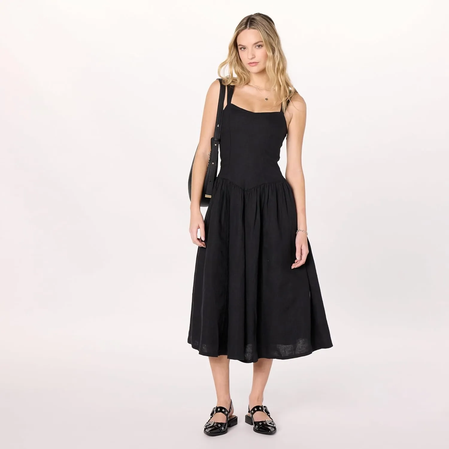 The Drop Women's Balu Feminine Shaped Waist Midi Dress
