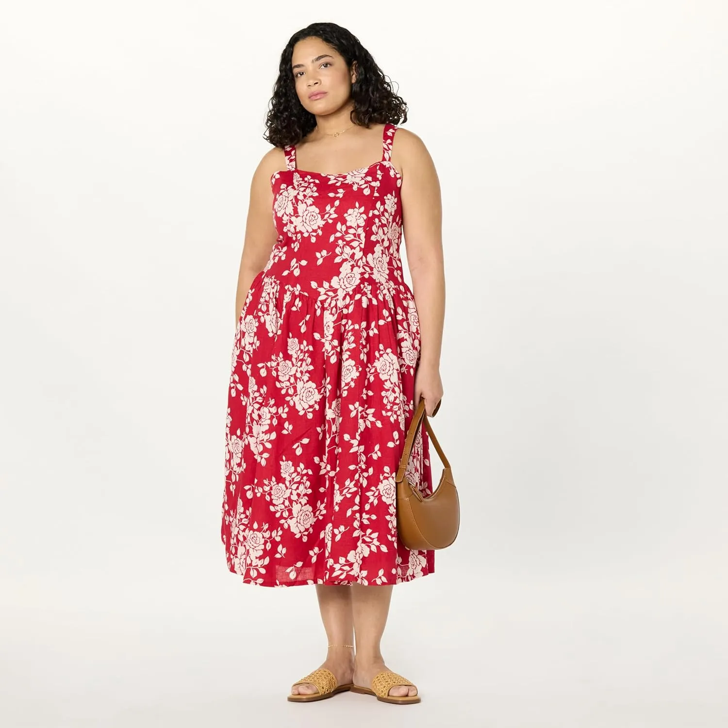 The Drop Women's Balu Feminine Shaped Waist Midi Dress