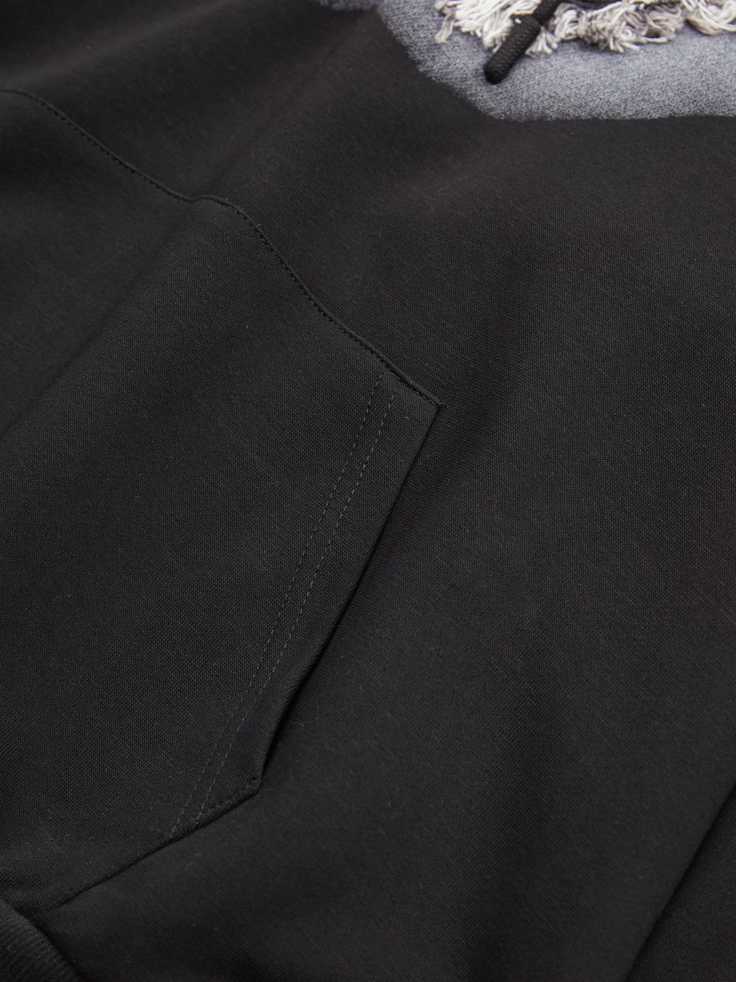 Thesupermade Raw Edge Embroidered Patch Graphic Hoodie