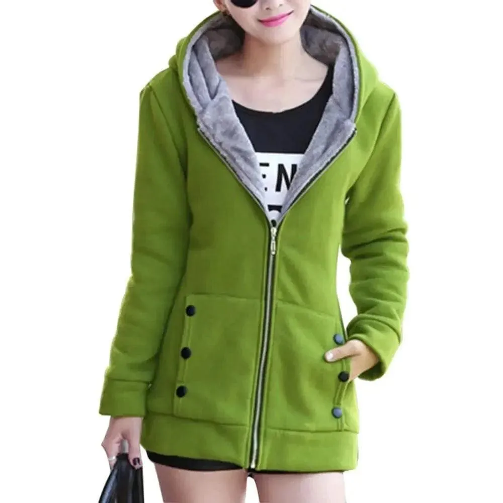 Thick Warm Cardigan Sweater Hooded Jacket
