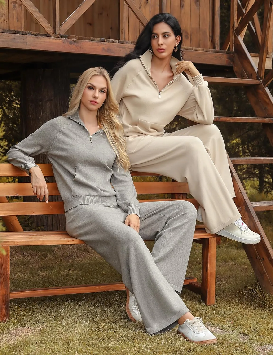 Totatuit 2 Piece Sweatsuits For Women Lounge Sets Travel Outfits Tracksuits Sweatshirt Wide Leg Sweatpants Matching Set