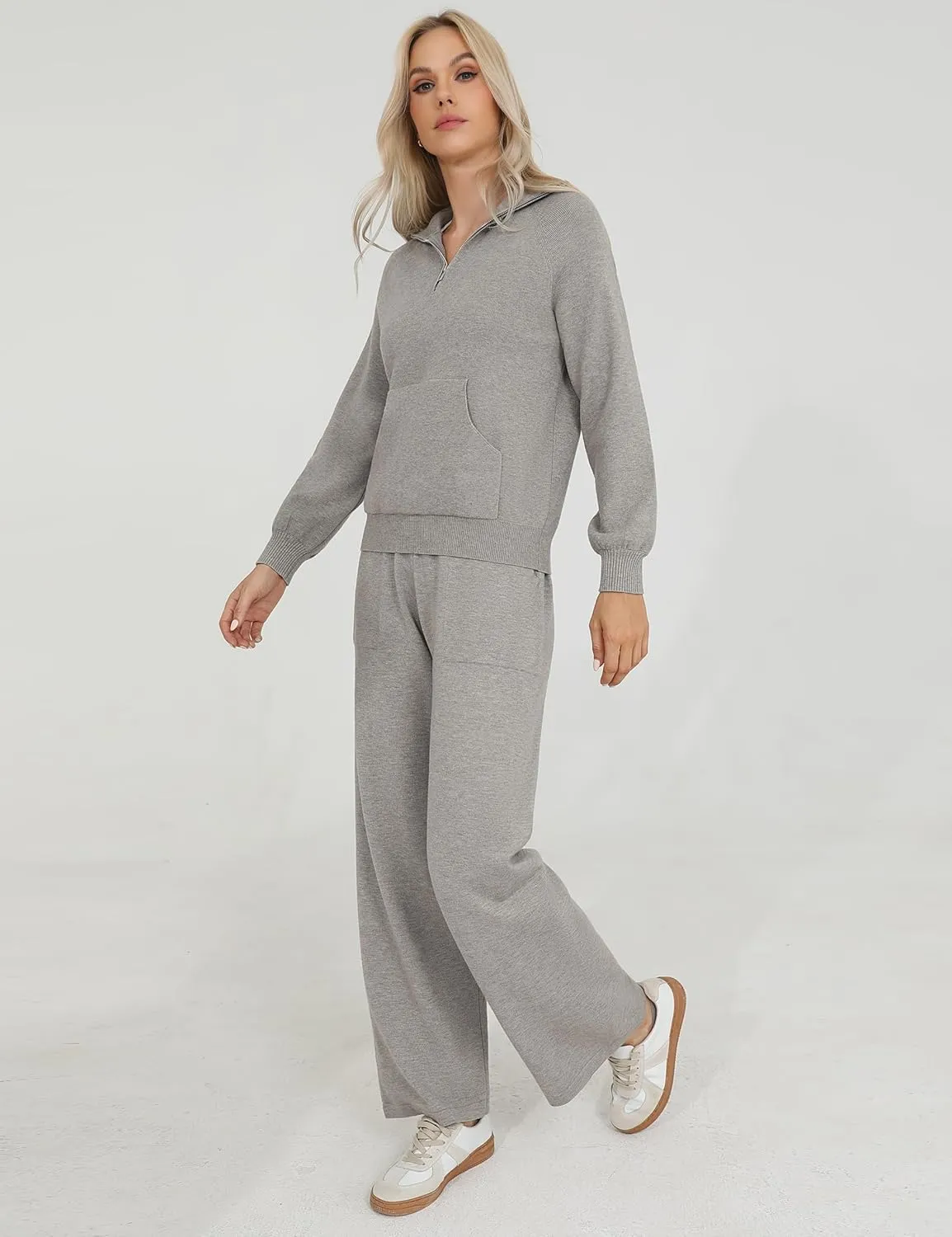 Totatuit 2 Piece Sweatsuits For Women Lounge Sets Travel Outfits Tracksuits Sweatshirt Wide Leg Sweatpants Matching Set