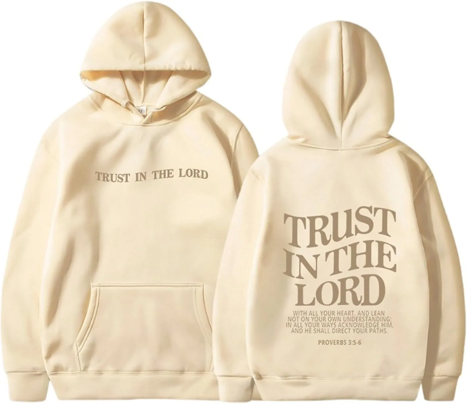 Trust In The Lord Christian Graphic Hoodies Trendy Jesus Loves You Hoodie Oversized Long Sleeve Sweatshirts Outfit