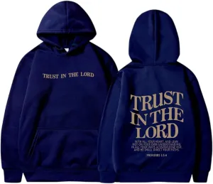 Trust in The Lord Christian Hoodies for Women Men Oversized Christian Hoodie for Teen Girl Casual Graphic Pullover Tops