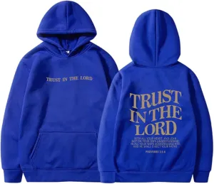 Trust in The Lord Christian Hoodies for Women Men Oversized Christian Hoodie for Teen Girl Casual Graphic Pullover Tops