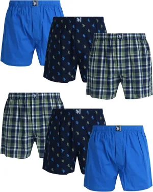 U.S. Polo Assn. Men's Underwear - Woven Boxers with Functional Fly (6 Pack)