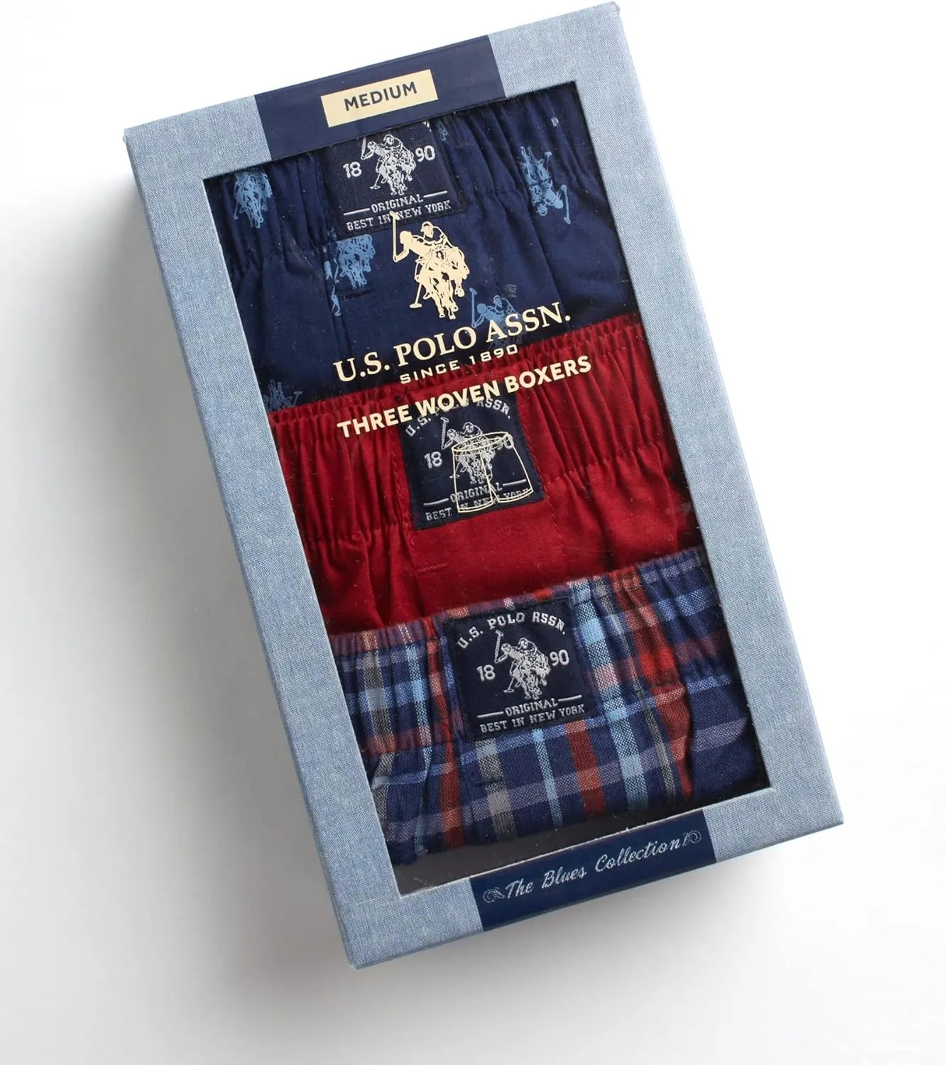 U.S. Polo Assn. Men's Underwear - Woven Boxers with Functional Fly (6 Pack)