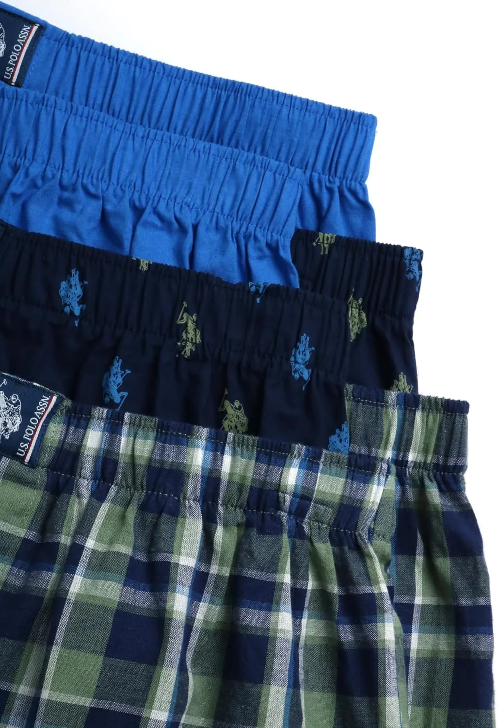 U.S. Polo Assn. Men's Underwear - Woven Boxers with Functional Fly (6 Pack)