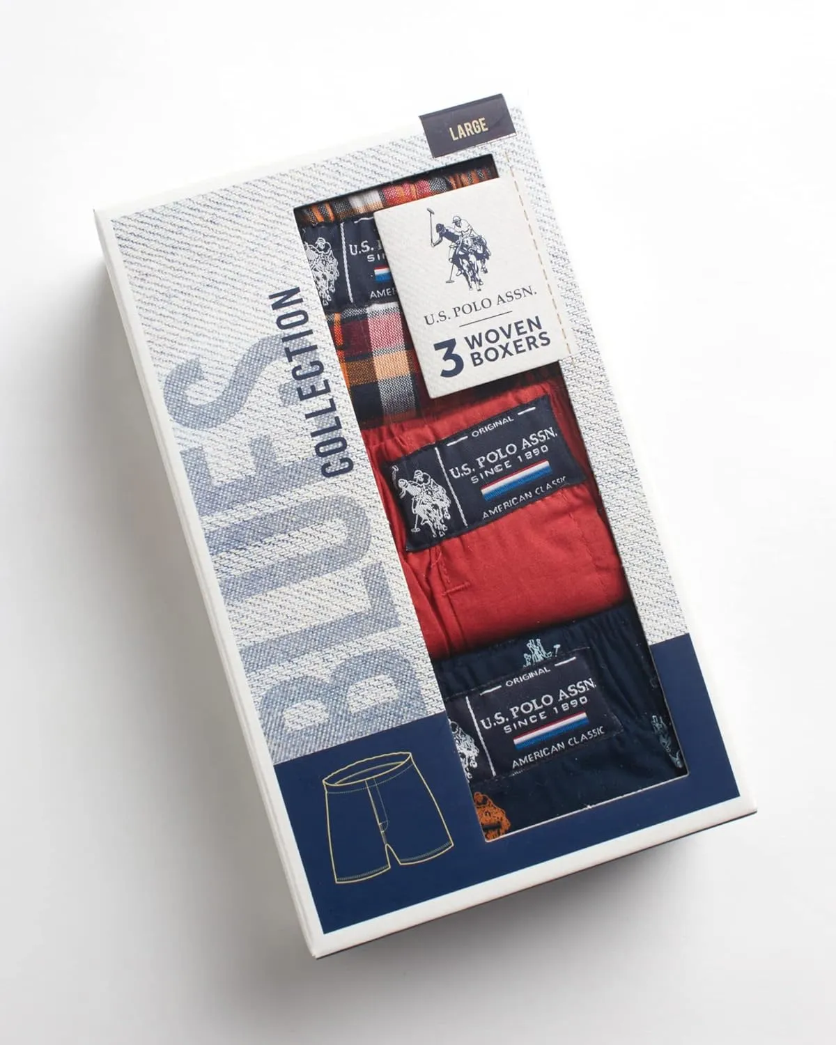 U.S. Polo Assn. Men's Underwear - Woven Boxers with Functional Fly (6 Pack)