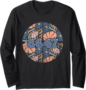 Vintage Retro 8647 Subtle Anti Trump 86 47 Floral Boho Style Long Sleeve T-Shirt