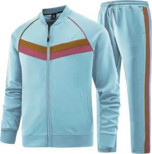 W JIANWANG Men's Casual Tracksuits Long Sleeve Jogging Suits Sweatsuit Sets Track Jackets and Pants 2 Piece Outfit