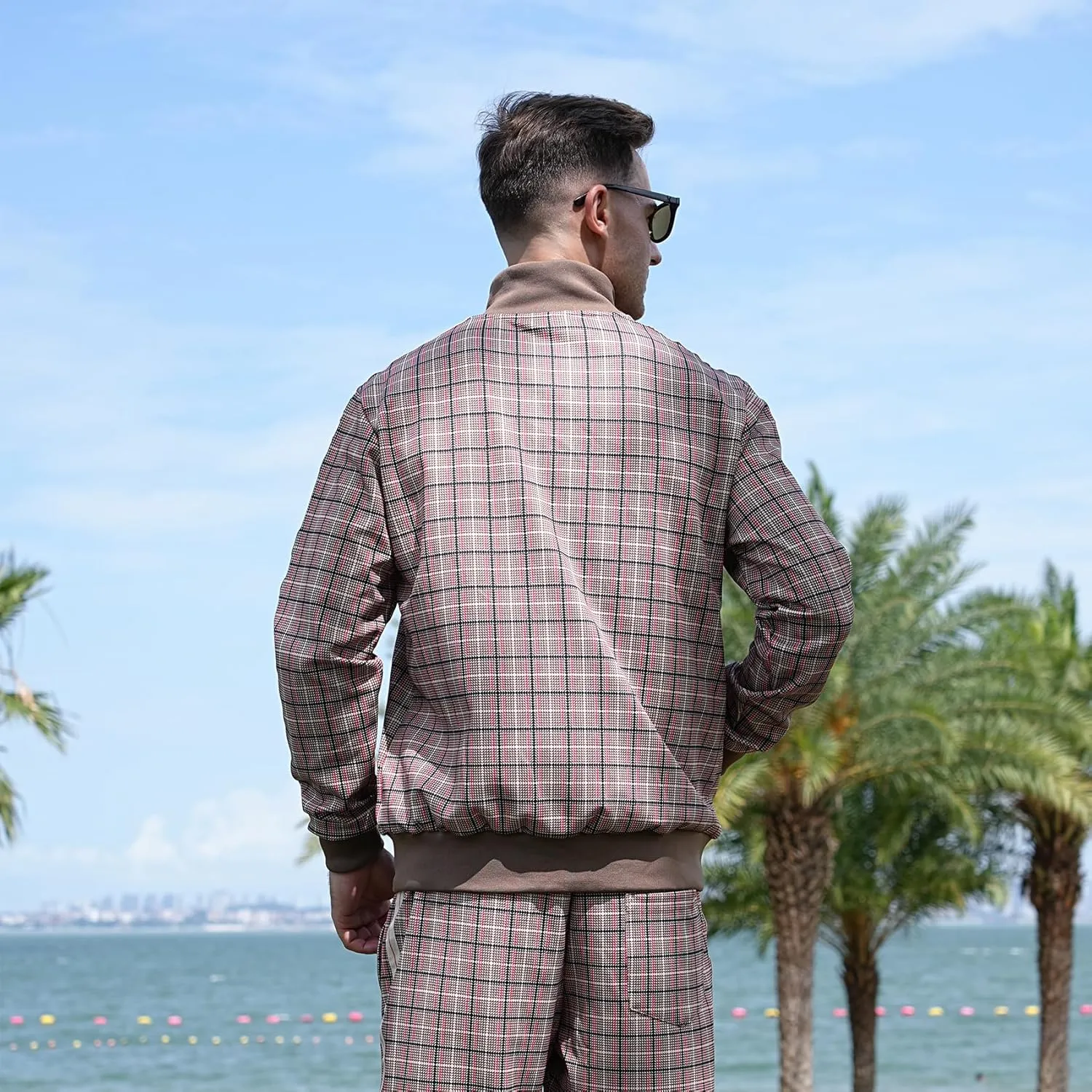 W JIANWANG Men's Casual Tracksuits Long Sleeve Jogging Suits Sweatsuit Sets Track Jackets and Pants 2 Piece Outfit