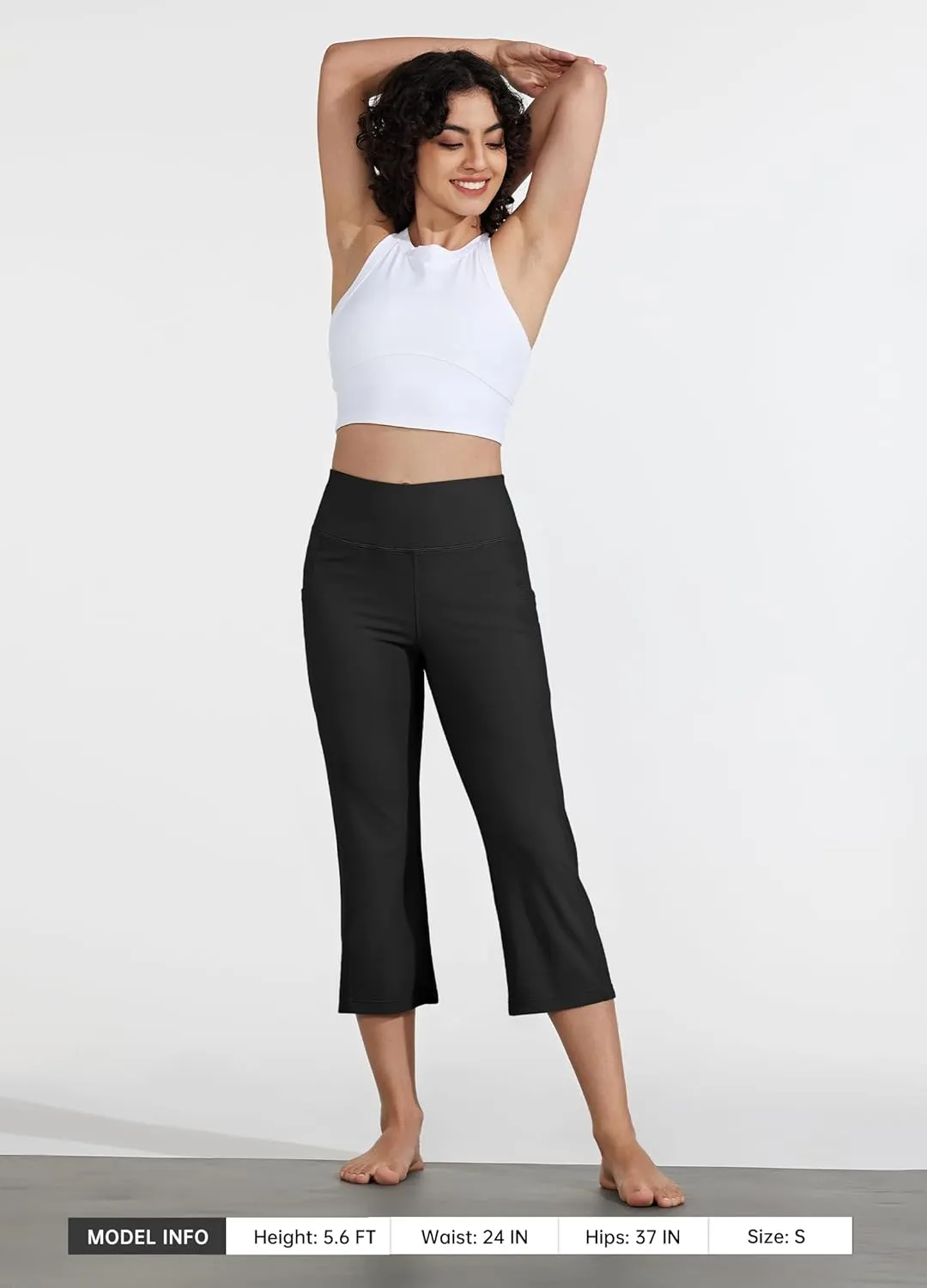 Willit Women's Yoga Capris Pants High Waist Leggings Crop Straight Leg Athletic Exercise Workout Capris 21"