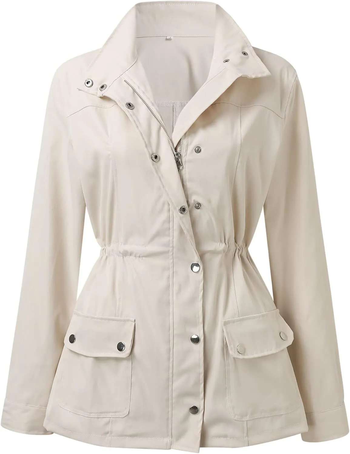 Womens 2024 Graceful Temperament Button Outwear Long Sleeve Zipper Overcoat Comfort Slim Jacket Coat with Pockets Suits