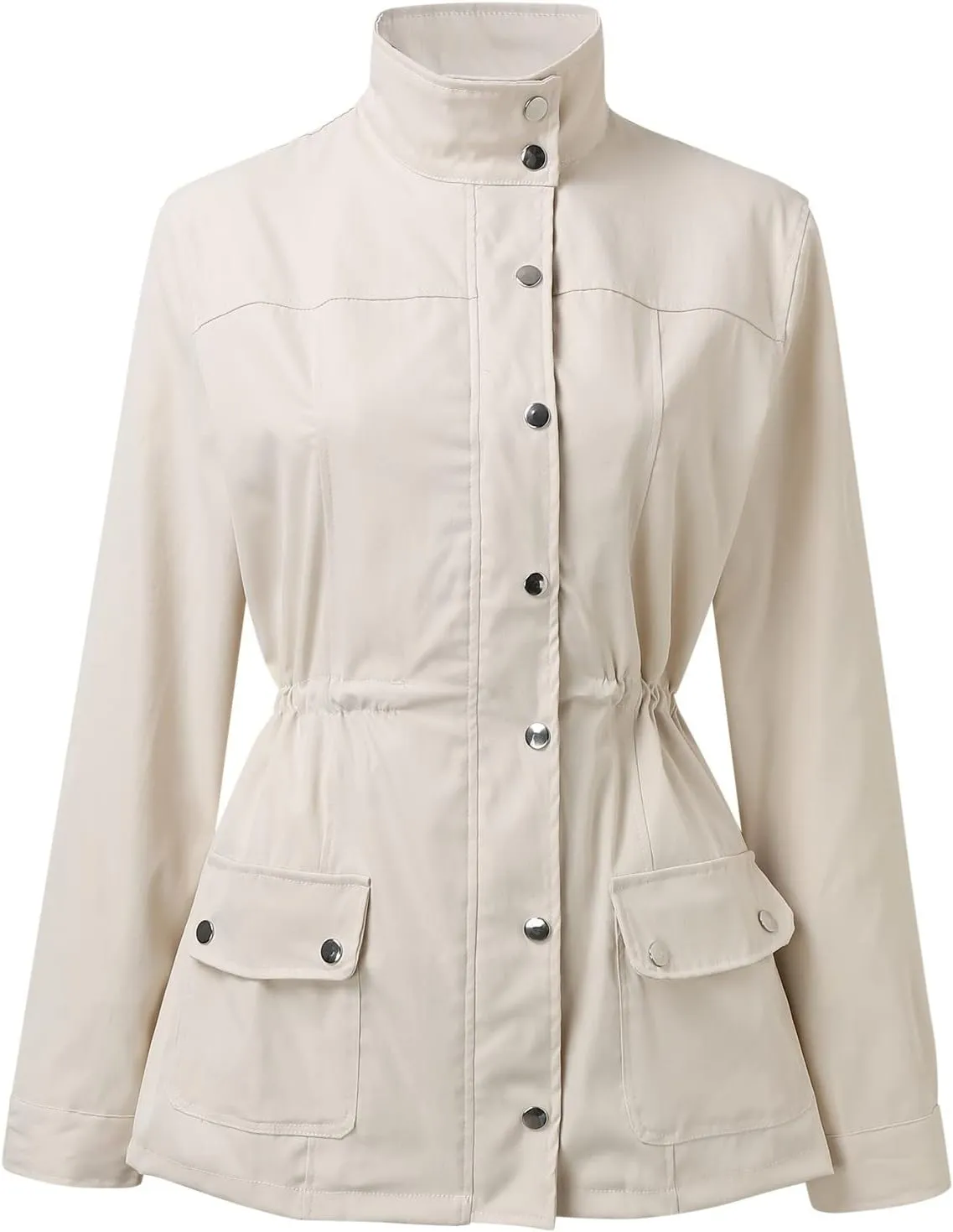 Womens 2024 Graceful Temperament Button Outwear Long Sleeve Zipper Overcoat Comfort Slim Jacket Coat with Pockets Suits