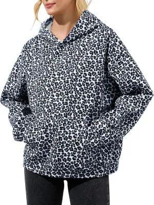 Womens Camo Hoodies Maple Leaf Print Oversized Hooded Pullover Shirt Fleece Long Sleeve Camo Sweatshirt With Pocket