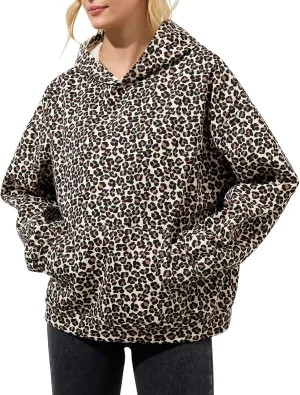 Womens Camo Hoodies Maple Leaf Print Oversized Hooded Pullover Shirt Fleece Long Sleeve Camo Sweatshirt With Pocket