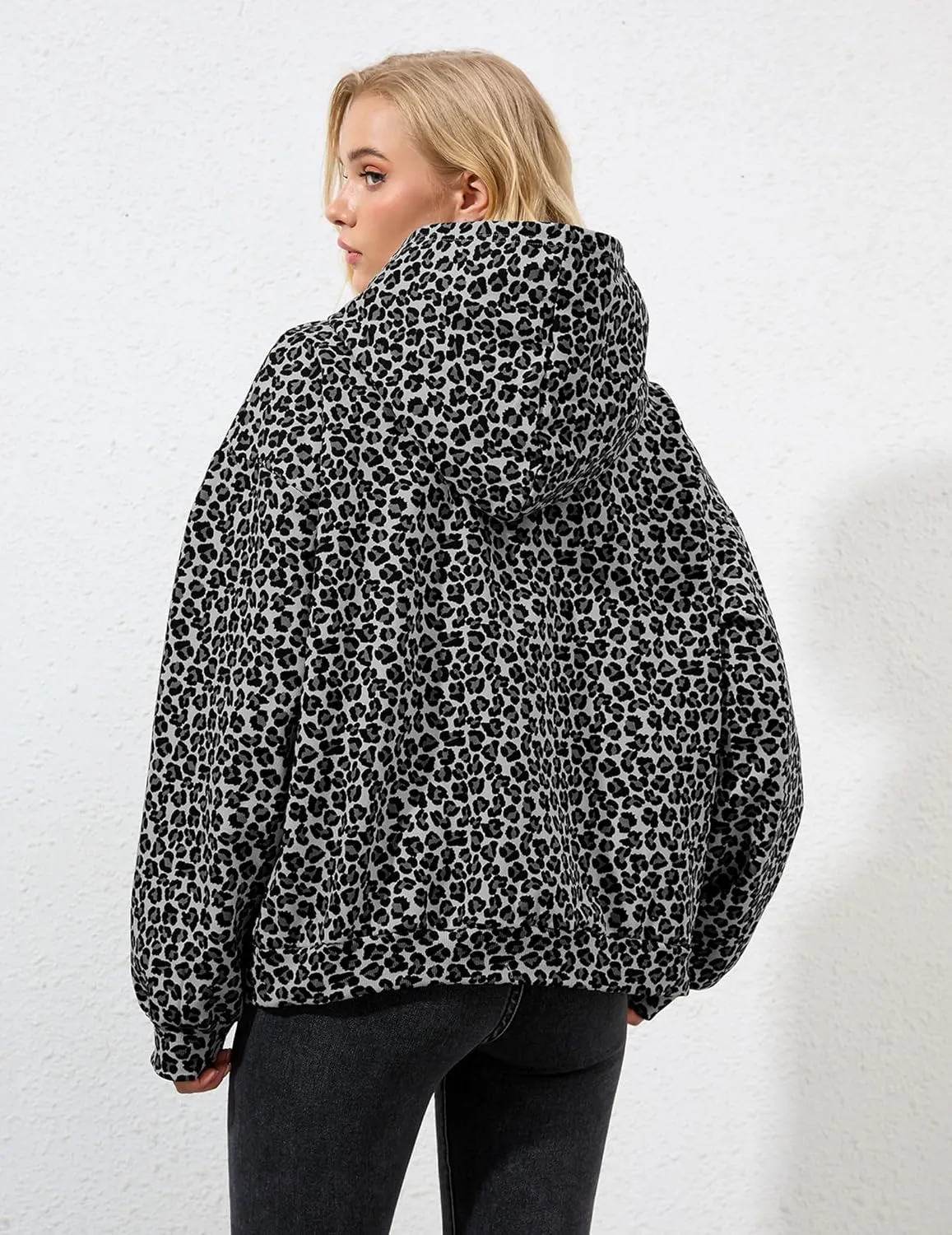 Womens Camo Hoodies Maple Leaf Print Oversized Hooded Pullover Shirt Fleece Long Sleeve Camo Sweatshirt With Pocket