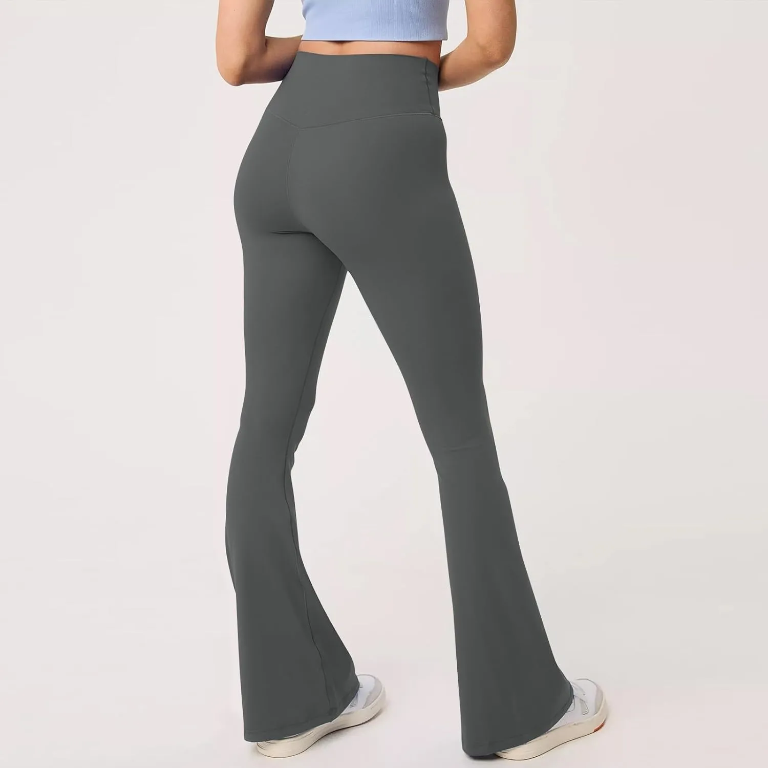 Womens Flare Leggings Cross Over High Waisted Leggings Trouser Style Flared Yoga Pants Gym Workout Running Leggings