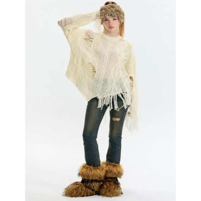 Women's Knitted Hollow Out Pullover