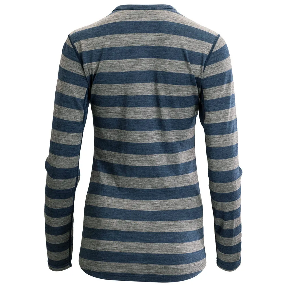 Womens Merino 180 Long Sleeve Crew (Denim/Charcoal)