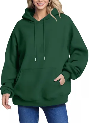Womens Oversized Hoodies Plus Size Sweatshirt Trendy Drawstring Pullover Long Sleeve With Pockets Winter Clothes