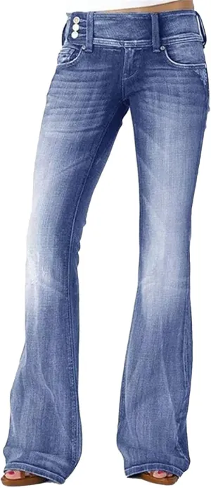 Women's Slim Fit Stretch Comfort Tapered Jeans Vintage Low Rise Casual Denim Pants Solid Outdoor Jeans Trouser