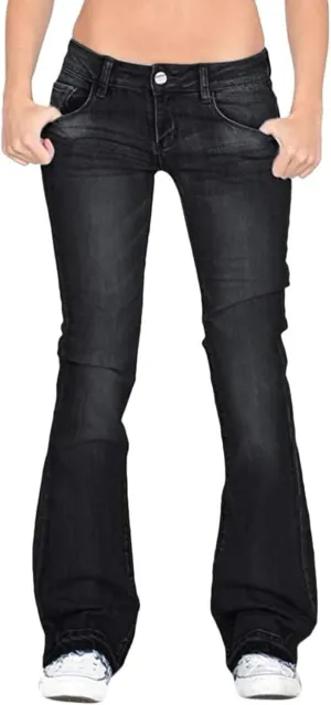 Women's Slim Fit Stretch Comfort Tapered Jeans Vintage Low Rise Casual Denim Pants Solid Outdoor Jeans Trouser
