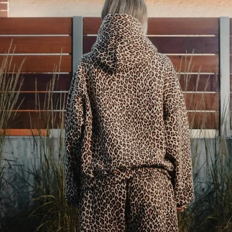 Y2k Cheetah Hoodie Leopard Print Hoodie Sweatshirt Women Oversized Trendy Graphic Hoodies 2000s Pullover Streetwear