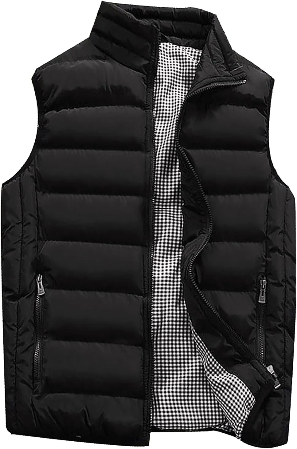 Ymosrh Mens Puffer Vests Lightweight Down Stand Collar Windproof Sleeveless Jacket for Travel Hiking Running Vest, M-5XL