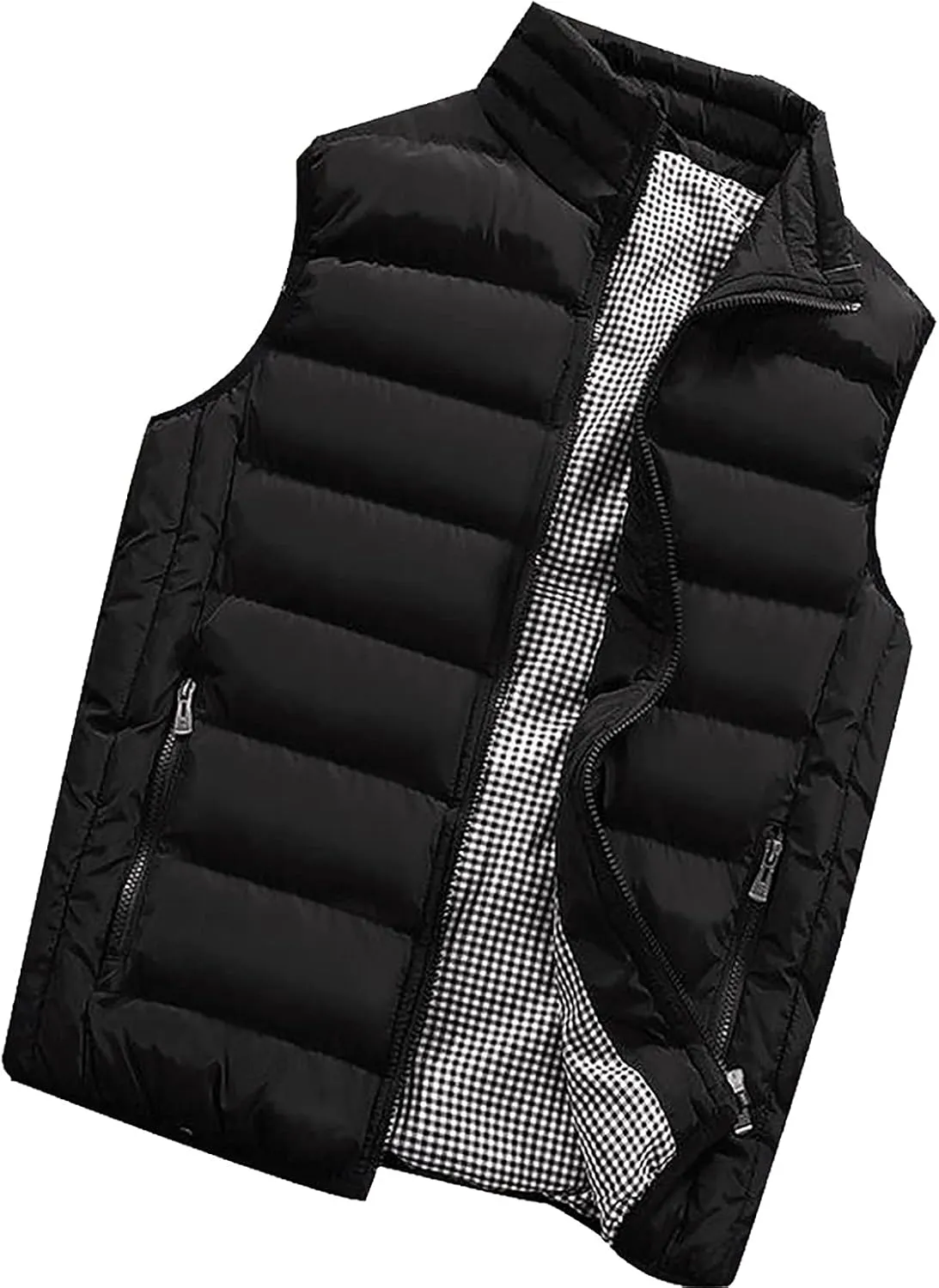 Ymosrh Mens Puffer Vests Lightweight Down Stand Collar Windproof Sleeveless Jacket for Travel Hiking Running Vest, M-5XL