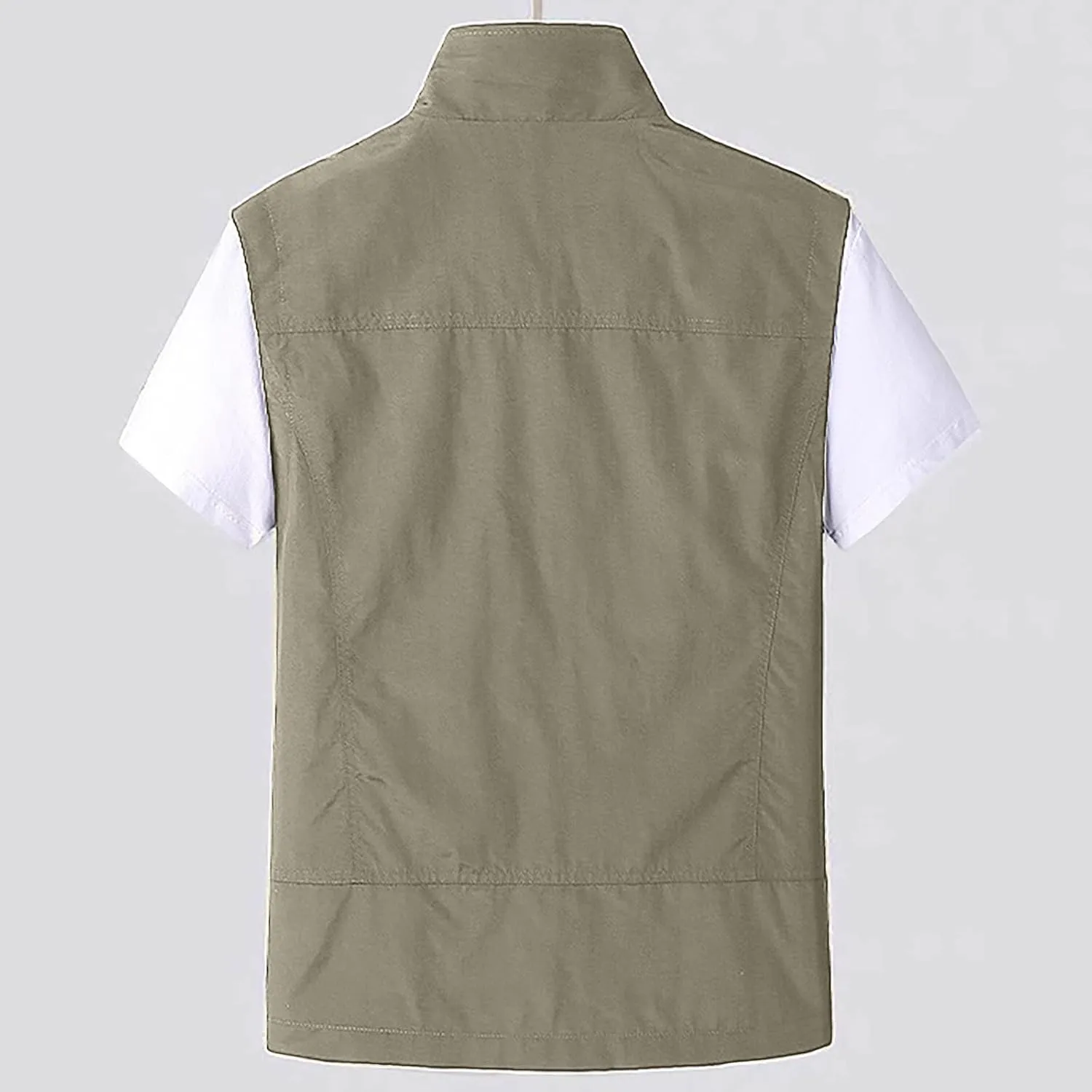 Zeiyignr Mens Lightweight Outdoor Work Vest Quick-Dry Hunting Fishing Zip Up Travel Photo Vest Jacket with Multi Pockets