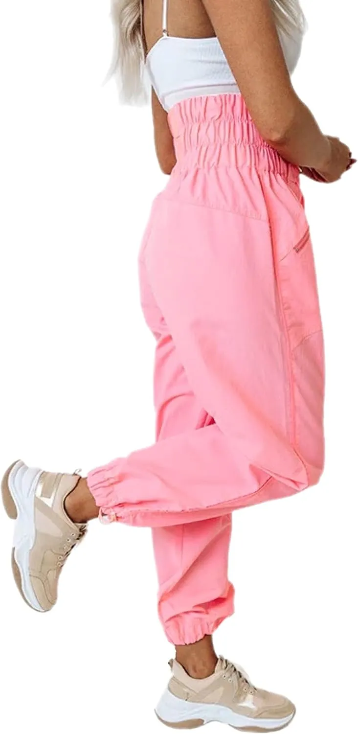 Zenana Windbreaker Jogger Pants with Zip Closure Side Functional Pockets