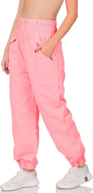 Zenana Windbreaker Jogger Pants with Zip Closure Side Functional Pockets